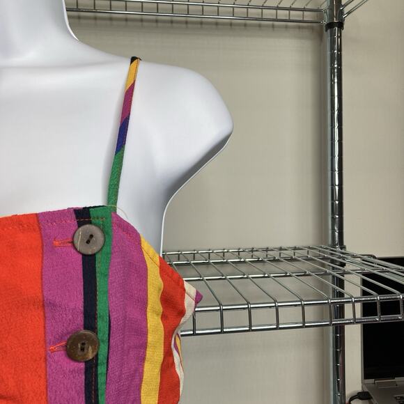 Pride Women's Rainbow Striped Cropped Top Size M Parade Vibrant Gay Forever 21 - Picture 9 of 12